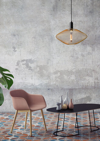 Lucide MESH - Hanglamp - Ø 45 cm - 1xE27 - Mat Goud / Messing Lucide MESH - Hanglamp - Ø 45 cm - 1xE27 - Mat Goud / Messing