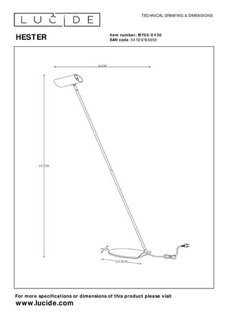 Lucide HESTER - Leeslamp - 1xGU10 - Antraciet Lucide HESTER - Leeslamp - 1xGU10 - Antraciet