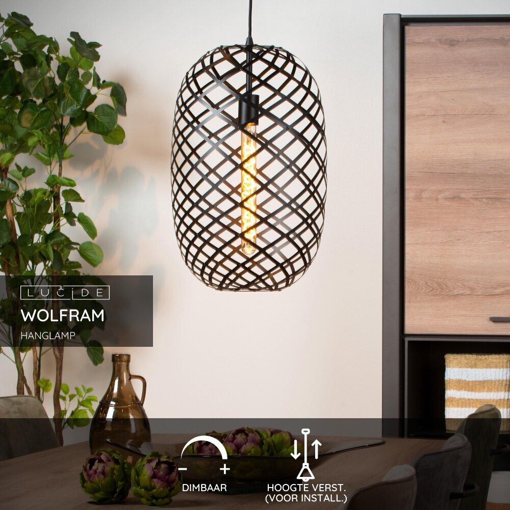 Lucide WOLFRAM - Hanglamp - Ø 32 cm - 1xE27 - Zwart Lucide WOLFRAM - Hanglamp - Ø 32 cm - 1xE27 - Zwart