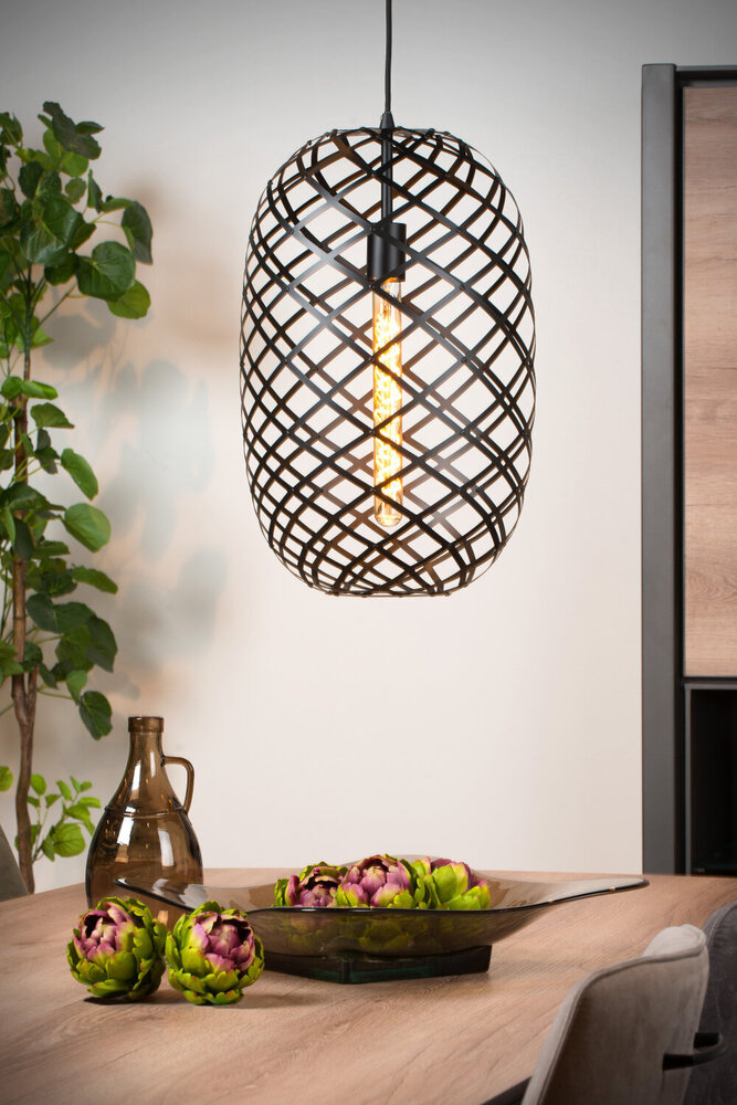 Lucide WOLFRAM - Hanglamp - Ø 32 cm - 1xE27 - Zwart Lucide WOLFRAM - Hanglamp - Ø 32 cm - 1xE27 - Zwart