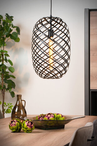 Lucide WOLFRAM - Hanglamp - Ø 32 cm - 1xE27 - Zwart Lucide WOLFRAM - Hanglamp - Ø 32 cm - 1xE27 - Zwart