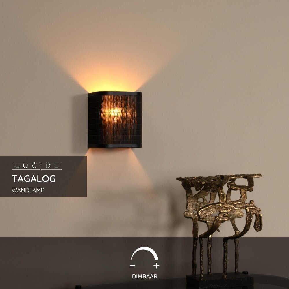 Lucide TAGALOG - Wandlamp - 1xE27 - Zwart Lucide TAGALOG - Wandlamp - 1xE27 - Zwart