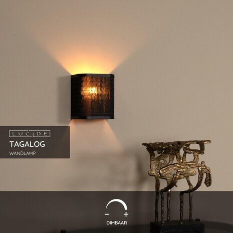 Lucide TAGALOG - Wandlamp - 1xE27 - Zwart Lucide TAGALOG - Wandlamp - 1xE27 - Zwart