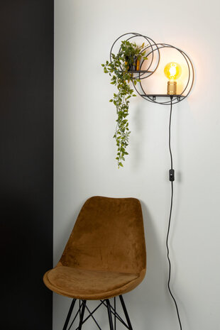 Lucide CIRCLE - Wandlamp - 1xE27 - Zwart Lucide CIRCLE - Wandlamp - 1xE27 - Zwart