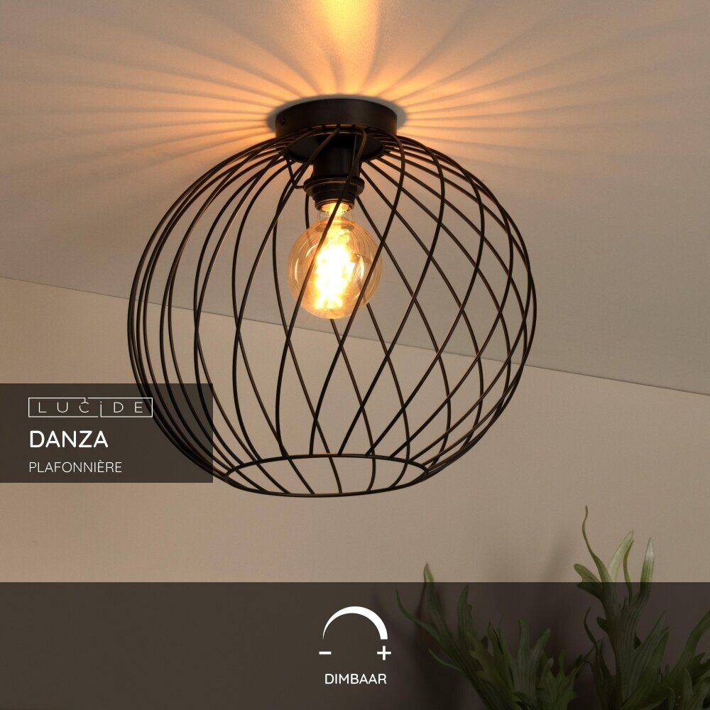 Lucide DANZA - Plafonnière - Ø 40 cm - 1xE27 - Zwart Lucide DANZA - Plafonnière - Ø 40 cm - 1xE27 - Zwart
