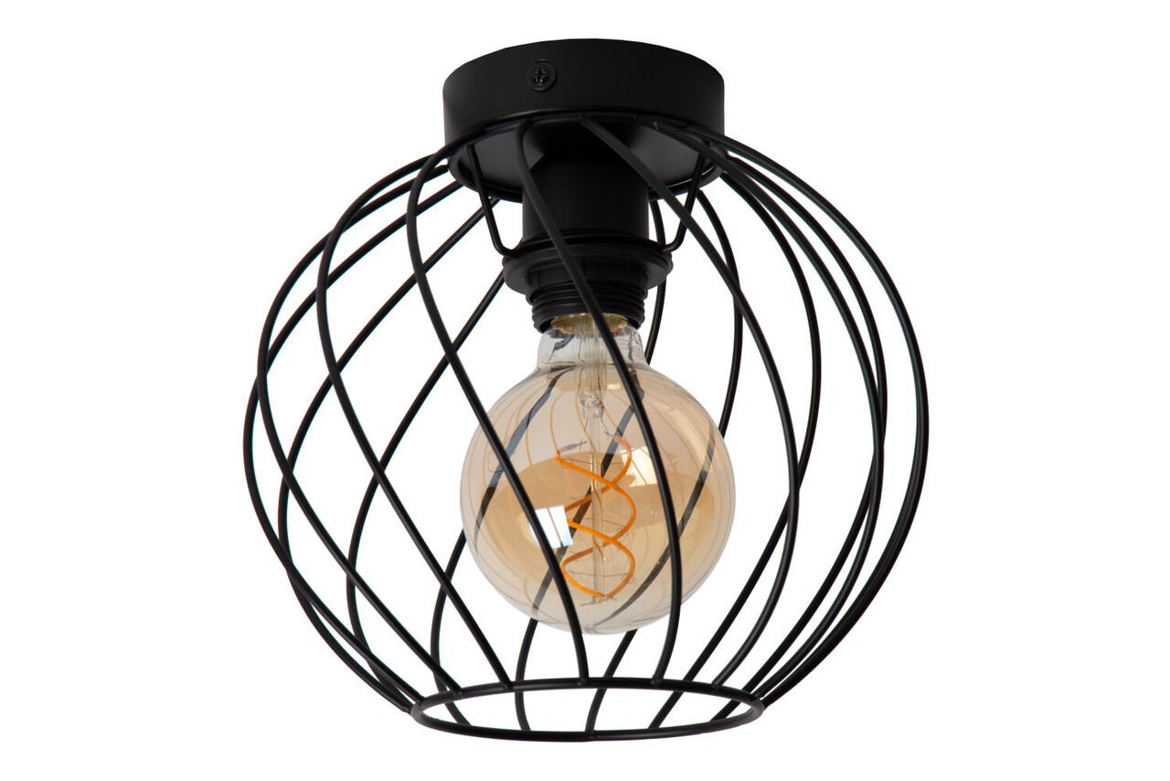 Lucide DANZA - Plafonnière - Ø 25 cm - 1xE27 - Zwart Lucide DANZA - Plafonnière - Ø 25 cm - 1xE27 - Zwart