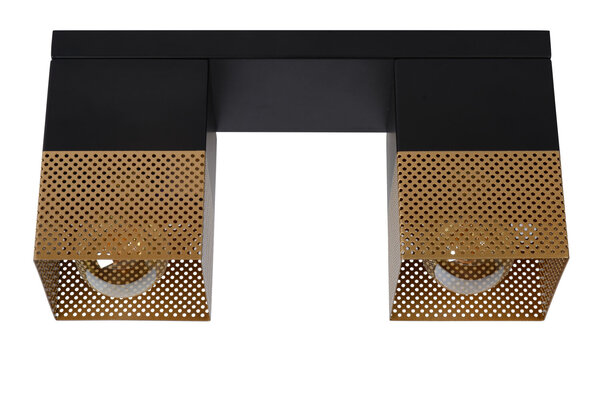 Lucide RENATE - Plafonnière - 2xE27 - Mat Goud / Messing Lucide RENATE - Plafonnière - 2xE27 - Mat Goud / Messing