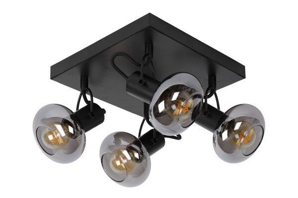 Lucide MADEE - Plafondspot - 4xE14 - Zwart Lucide MADEE - Plafondspot - 4xE14 - Zwart