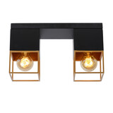 Lucide RIXT - Plafonnière - 2xE27 - Zwart