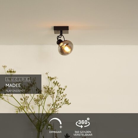 Lucide MADEE - Plafondspot - 1xE14 - Zwart Lucide MADEE - Plafondspot - 1xE14 - Zwart