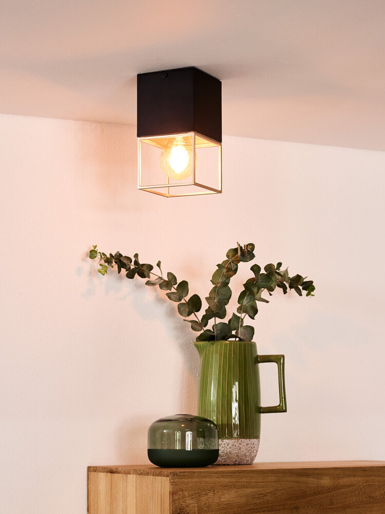 Lucide RIXT - Plafonnière - 1xE27 - Zwart Lucide RIXT - Plafonnière - 1xE27 - Zwart