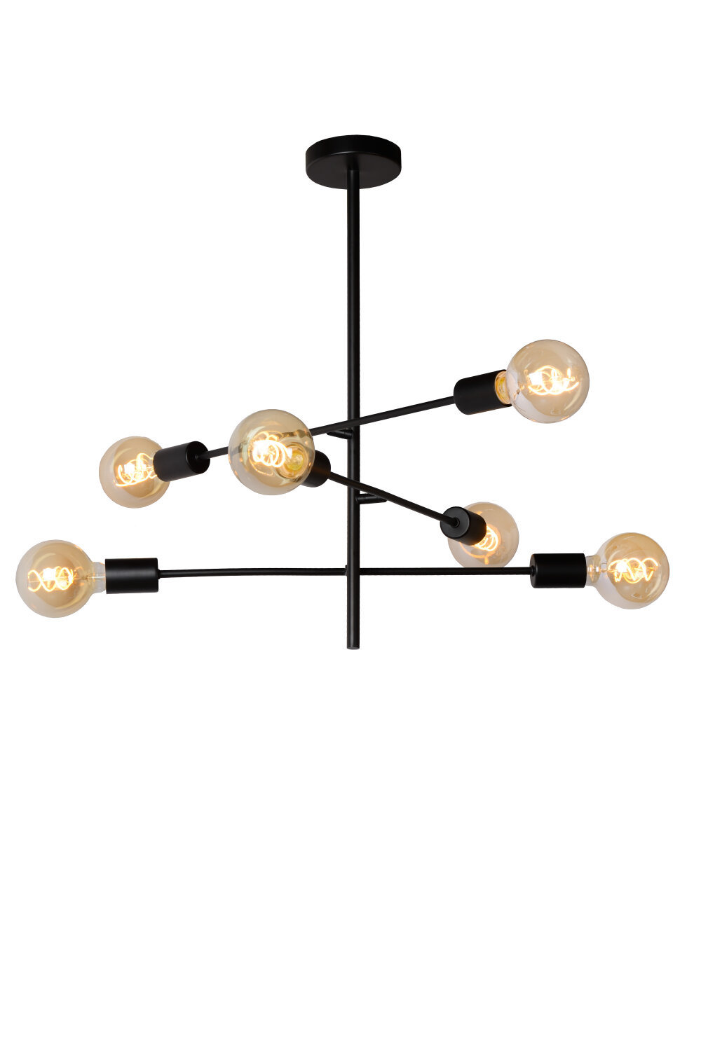 Lucide plafondlamp Lester zwart ⌀59cm 6xE27