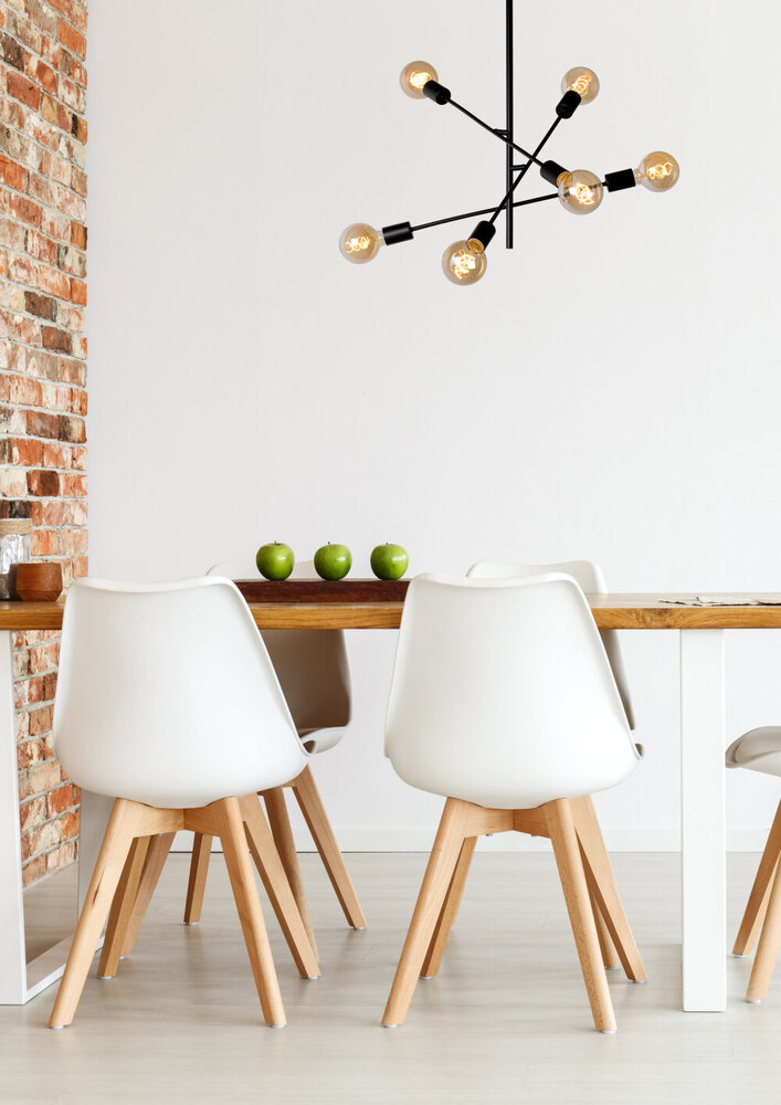 Lucide LESTER - Plafonnière - 6xE27 - Zwart Lucide LESTER - Plafonnière - 6xE27 - Zwart