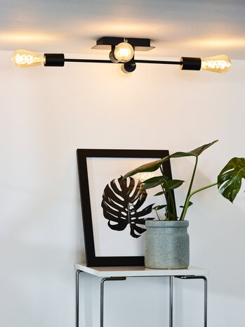 Lucide LESTER - Plafonnière - 4xE27 - Zwart Lucide LESTER - Plafonnière - 4xE27 - Zwart