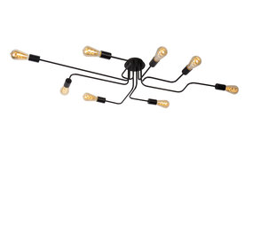 Lucide LESTER - Plafonnière - 8xE27 - Zwart Lucide LESTER - Plafonnière - 8xE27 - Zwart