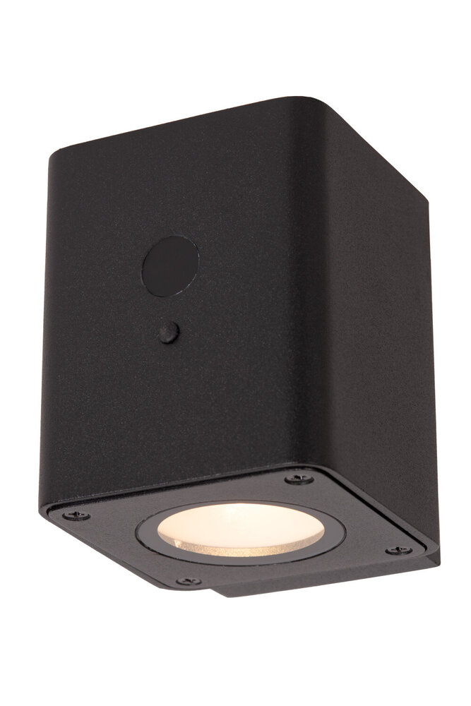 Lucide RAMIN - Wandlamp - Zonne-energie - LED Dimb. - 1x1W 2850K/3150K - IP54 - Beweging & dag/nacht sensor - Zwart