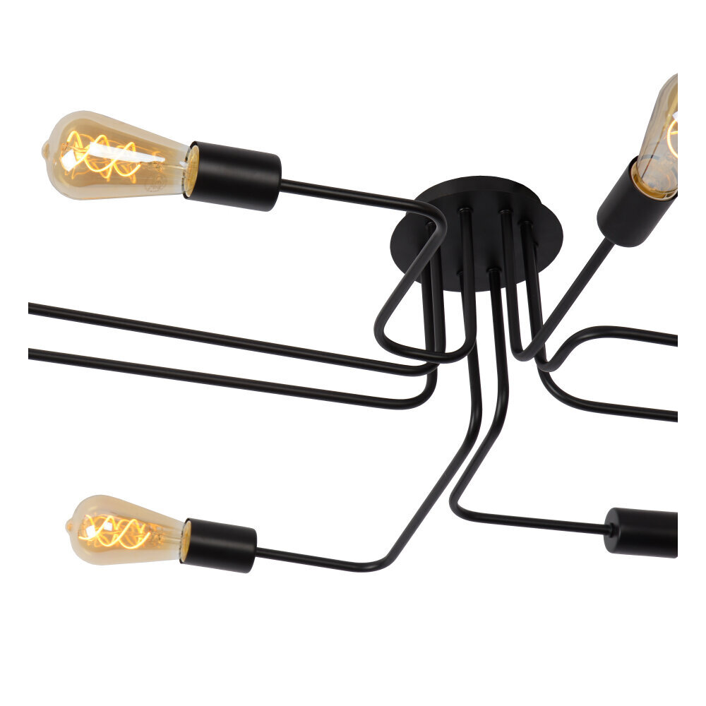 Lucide LESTER - Plafonnière - 8xE27 - Zwart Lucide LESTER - Plafonnière - 8xE27 - Zwart