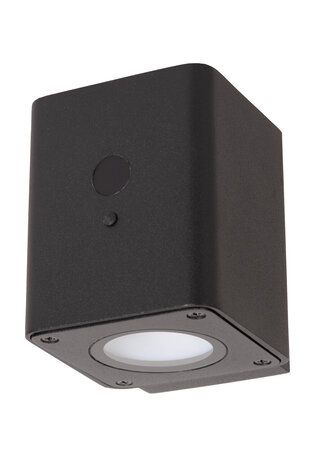 Lucide RAMIN - Wandlamp - Zonne-energie - LED Dimb. - 1x1W 2850K/3150K - IP54 - Beweging & dag/nacht sensor - Zwart