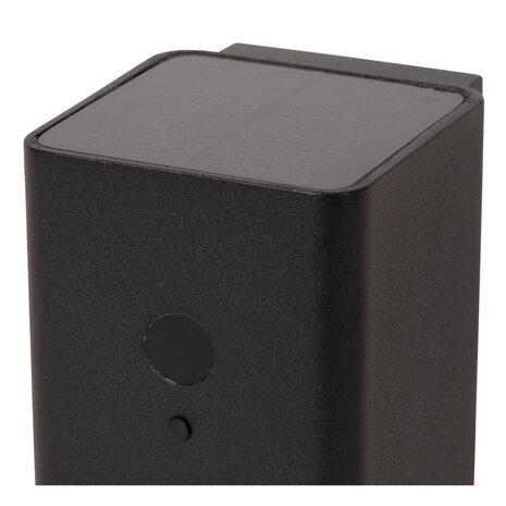 Lucide RAMIN - Wandlamp - Zonne-energie - LED Dimb. - 1x1W 2850K/3150K - IP54 - Beweging & dag/nacht sensor - Zwart