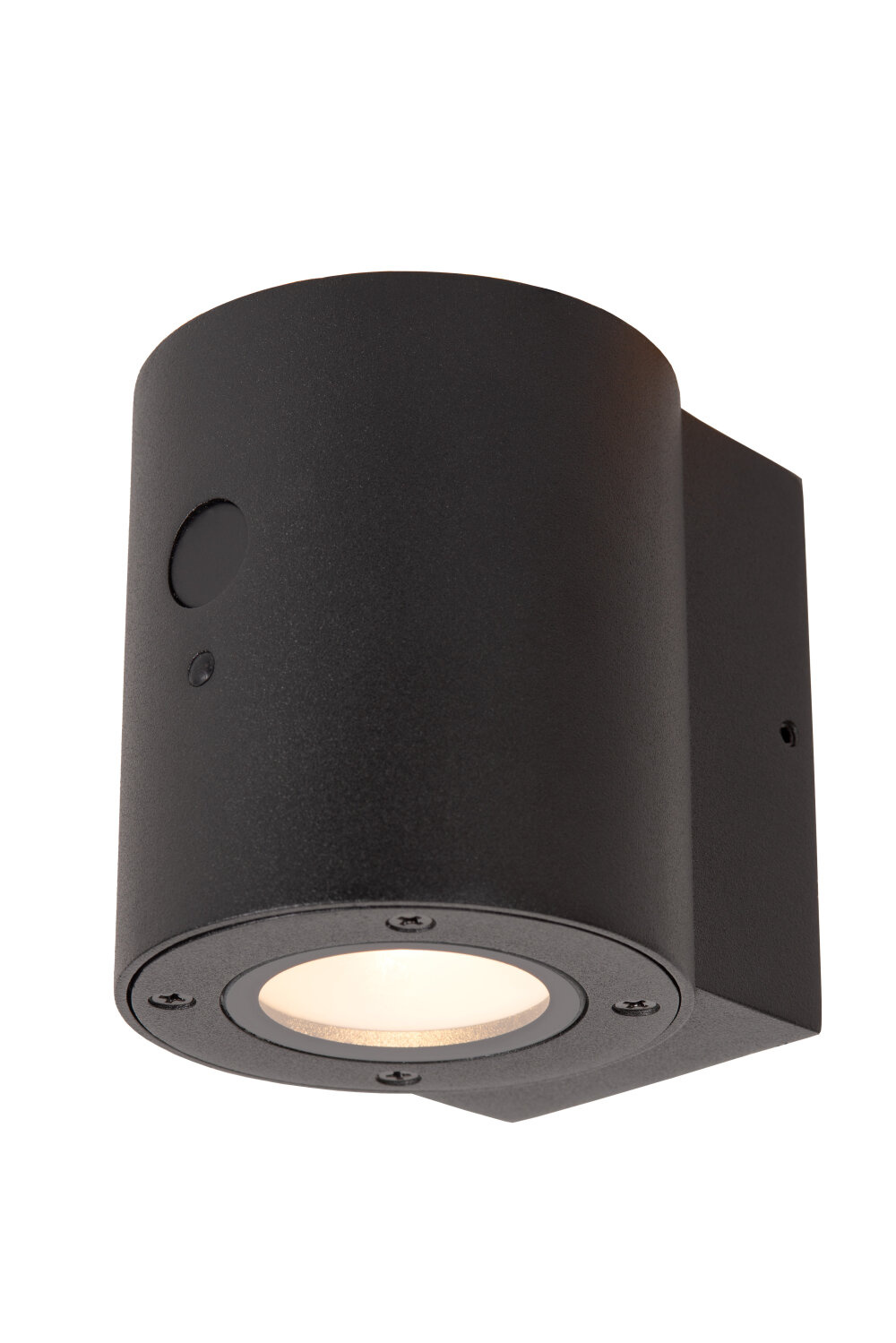 Lucide PERTH - Wandlamp - Zonne-energie - Ø 9 cm - LED Dimb. - 1x1W 2850K/3150K - IP65 - Beweging & dag/nacht sensor - Zwart