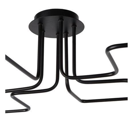 Lucide LESTER - Plafonnière - 6xE27 - Zwart Lucide LESTER - Plafonnière - 6xE27 - Zwart