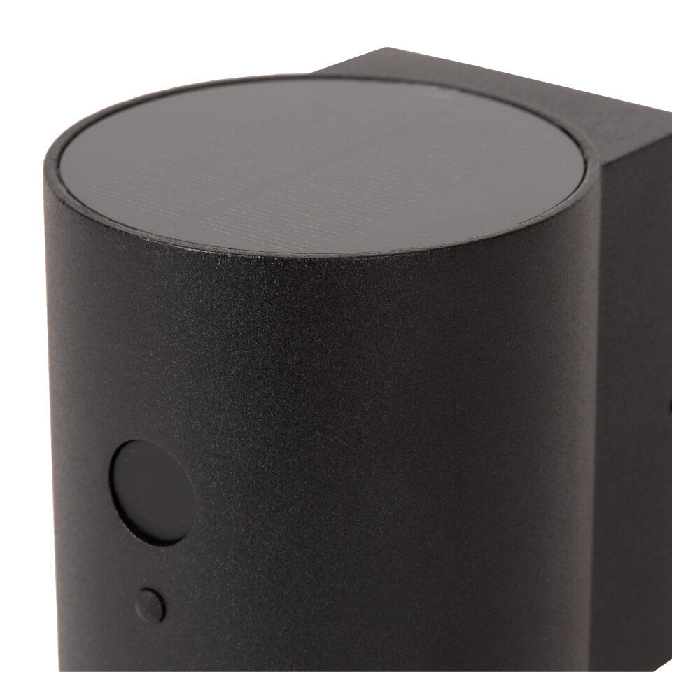 Lucide PERTH - Wandlamp - Zonne-energie - Ø 9 cm - LED Dimb. - 1x1W 2850K/3150K - IP65 - Beweging & dag/nacht sensor - Zwart Lucide PERTH - Wandlamp - Zonne-energie - Ø 9 cm - LED Dimb. - 1x1W 2850K/3150K - IP65 - Beweging & dag/nacht sensor - Zwart