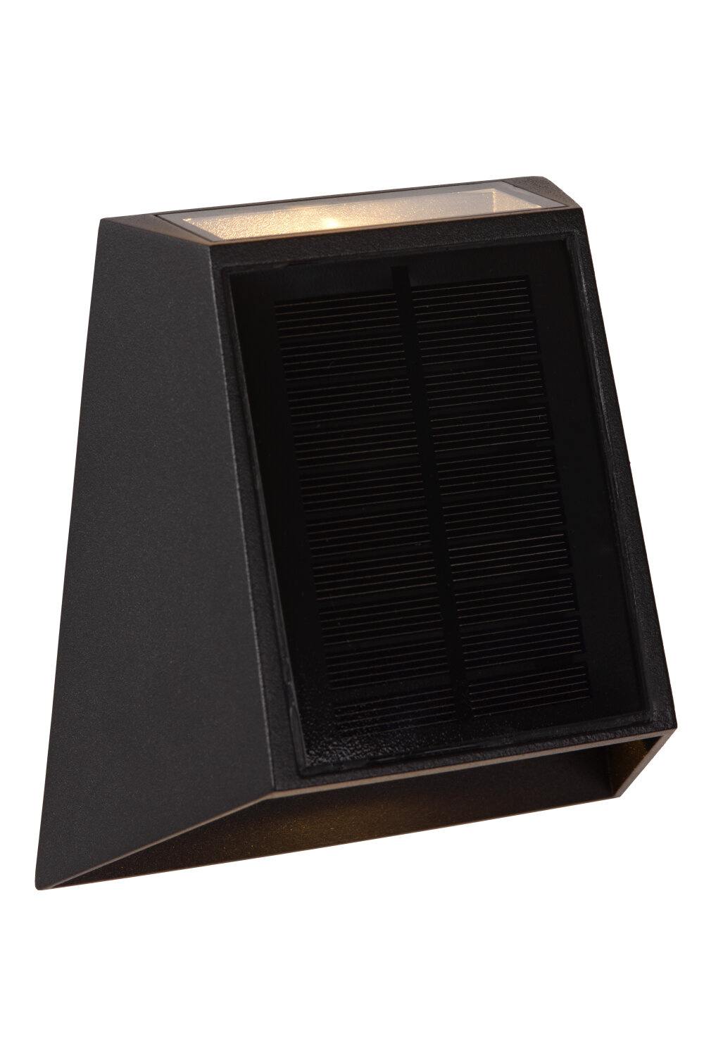 Lucide LUTON - Wandlamp - Zonne-energie - LED Dimb. - 1x1W 2850K/3150K - IP54 - Beweging & dag/nacht sensor - Zwart