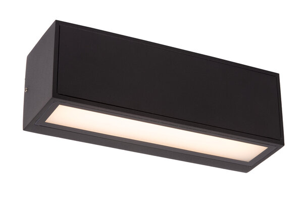 Lucide SUTTON - Wandlamp - Zonne-energie - LED - 1x2W 2850K/3150K - IP54 - Dag/nacht sensor - Zwart