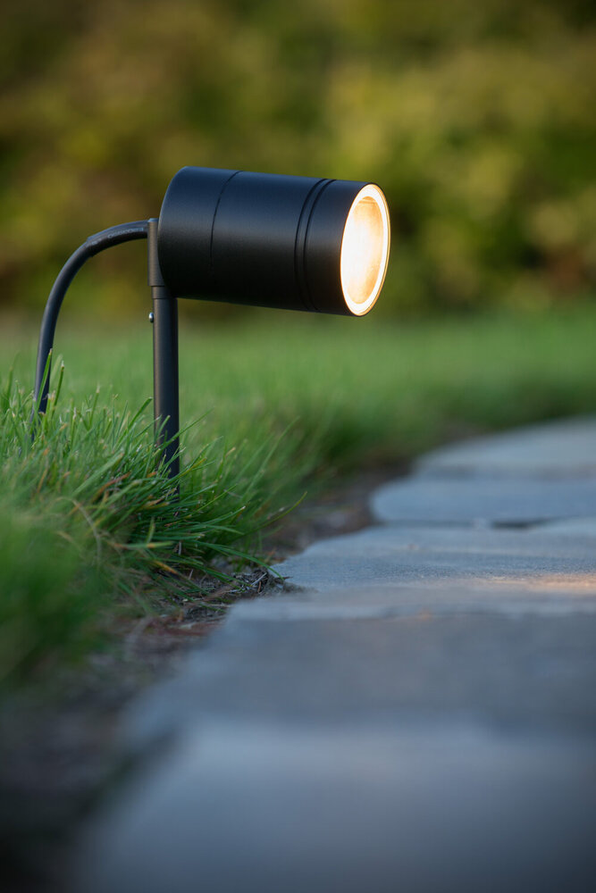 Lucide ARNE-LED - Tuinspot - Ø 6,3 cm - LED - GU10 (MR16) - 1x5W 2700K - IP44 - Zwart