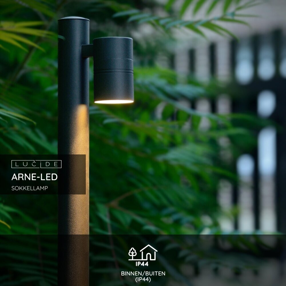 Lucide ARNE-LED - Sokkellamp - Ø 6,3 cm - LED - GU10 - 1x5W 2700K - IP44 - Zwart Lucide ARNE-LED - Sokkellamp - Ø 6,3 cm - LED - GU10 - 1x5W 2700K - IP44 - Zwart
