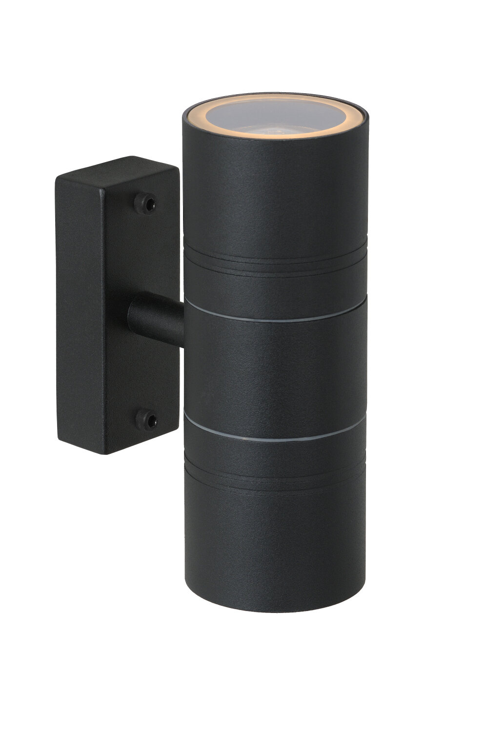 Lucide ARNE-LED - Wandspot / Wandlamp Binnen/Buiten - Ø 6,3 cm - LED - GU10 - 2x5W 2700K - IP44 - Zwart