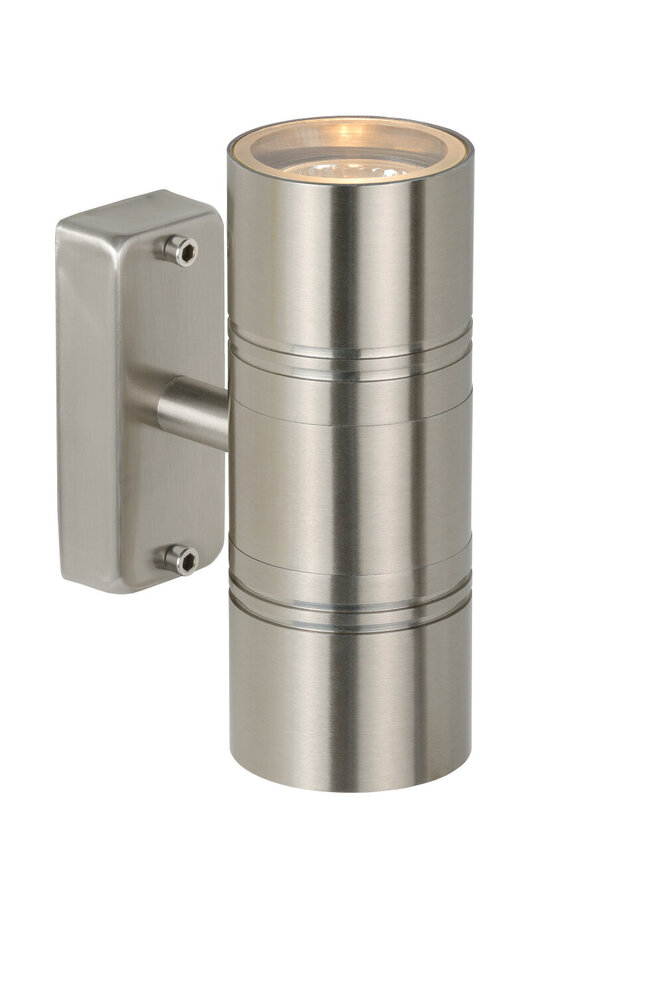 Lucide ARNE-LED - Wandlamp Binnen/Buiten - Ø 6,3 cm - LED - GU10 - 2x5W 2700K - IP44 - Mat chroom Lucide ARNE-LED - Wandlamp Binnen/Buiten - Ø 6,3 cm - LED - GU10 - 2x5W 2700K - IP44 - Mat chroom