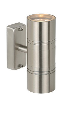 Lucide ARNE-LED - Wandlamp Binnen/Buiten - Ø 6,3 cm - LED - GU10 - 2x5W 2700K - IP44 - Mat chroom Lucide ARNE-LED - Wandlamp Binnen/Buiten - Ø 6,3 cm - LED - GU10 - 2x5W 2700K - IP44 - Mat chroom