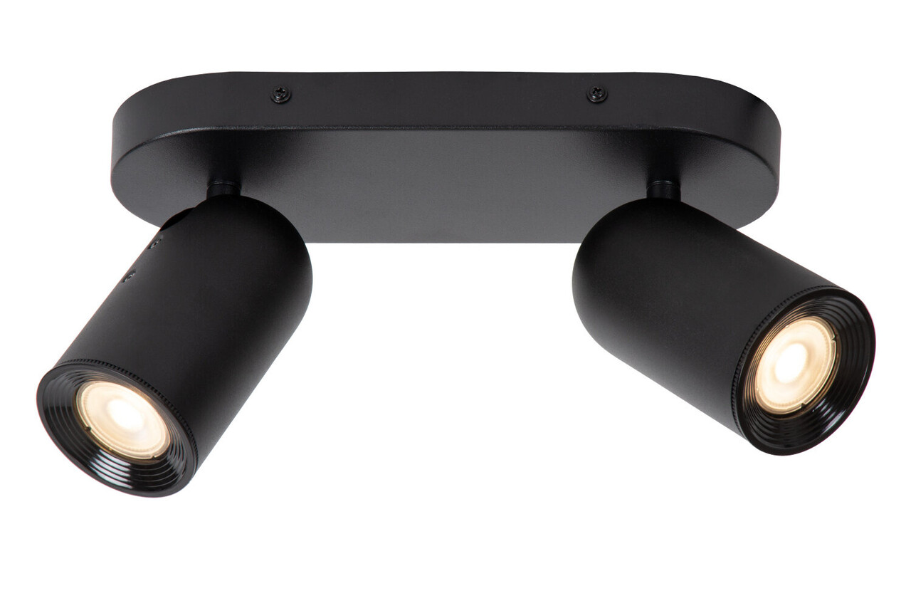 Lucide PUNCH - Plafondspot - 2xGU10 - Zwart Lucide PUNCH - Plafondspot - 2xGU10 - Zwart