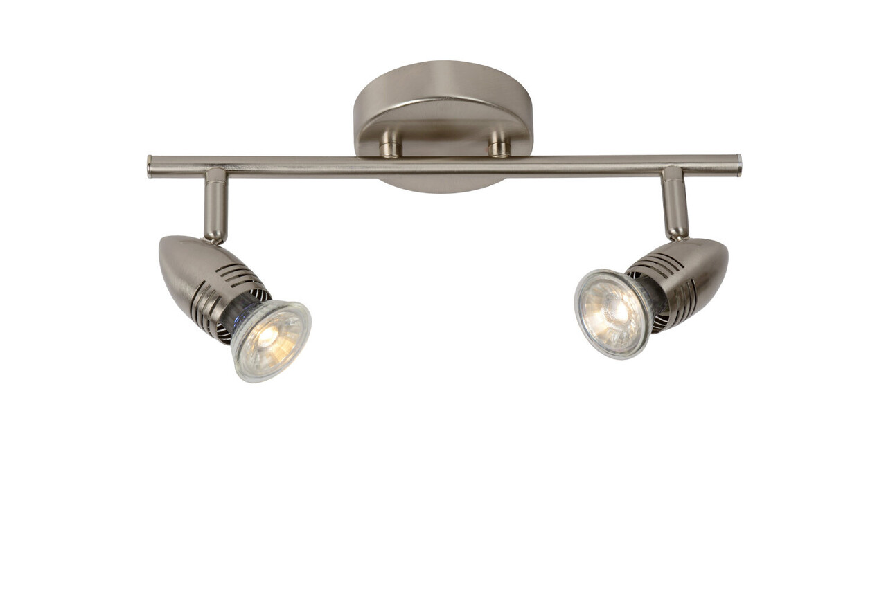 Lucide CARO-LED - Plafondspot - LED - GU10 - 2x5W 2700K - Mat chroom Lucide CARO-LED - Plafondspot - LED - GU10 - 2x5W 2700K - Mat chroom