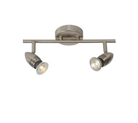 Lucide CARO-LED - Plafondspot - LED - GU10 - 2x5W 2700K - Mat chroom Lucide CARO-LED - Plafondspot - LED - GU10 - 2x5W 2700K - Mat chroom