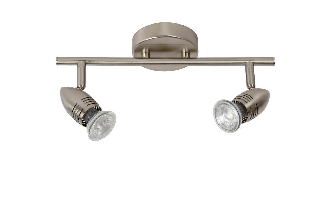 Lucide CARO-LED - Plafondspot - LED - GU10 - 2x5W 2700K - Mat chroom Lucide CARO-LED - Plafondspot - LED - GU10 - 2x5W 2700K - Mat chroom