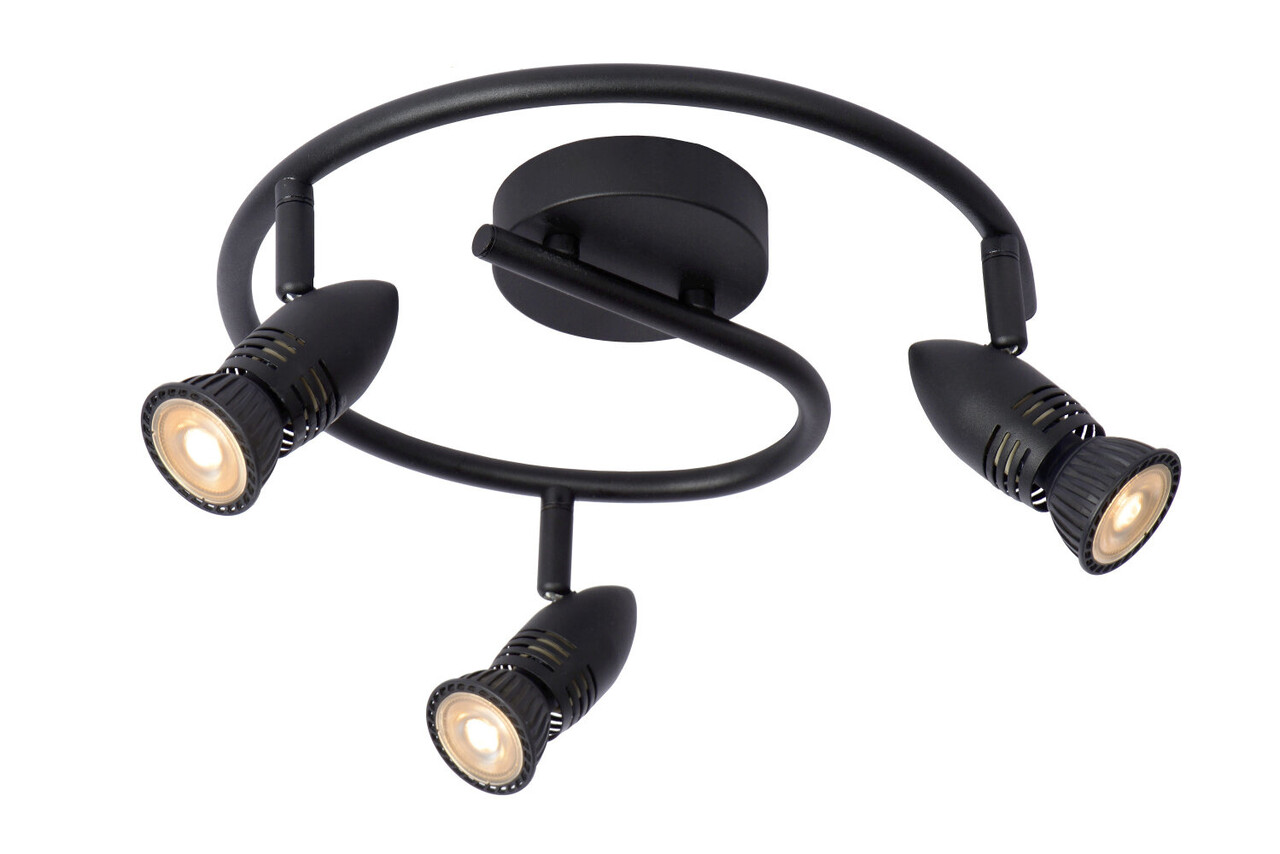 Lucide CARO - Plafondspot - Ø 31 cm - 3xGU10 - Zwart Lucide CARO - Plafondspot - Ø 31 cm - 3xGU10 - Zwart