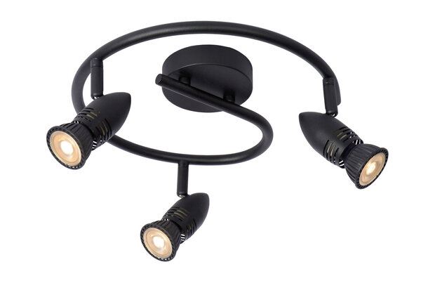 Lucide CARO - Plafondspot - Ø 31 cm - 3xGU10 - Zwart Lucide CARO - Plafondspot - Ø 31 cm - 3xGU10 - Zwart