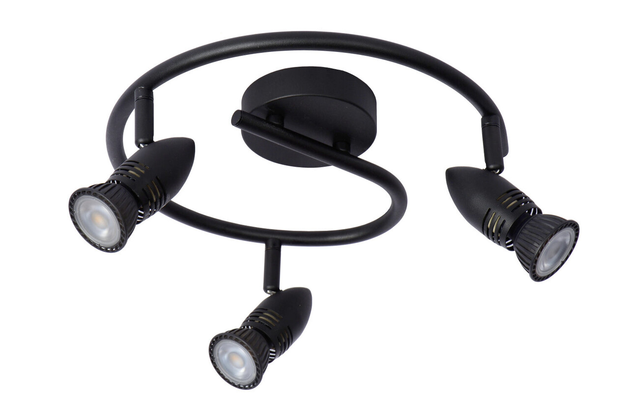 Lucide CARO - Plafondspot - Ø 31 cm - 3xGU10 - Zwart Lucide CARO - Plafondspot - Ø 31 cm - 3xGU10 - Zwart