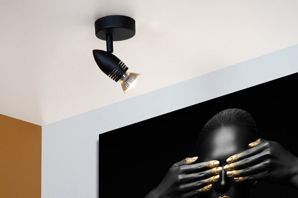 Lucide CARO - Plafondspot - Ø 9 cm - 1xGU10 - Zwart Lucide CARO - Plafondspot - Ø 9 cm - 1xGU10 - Zwart