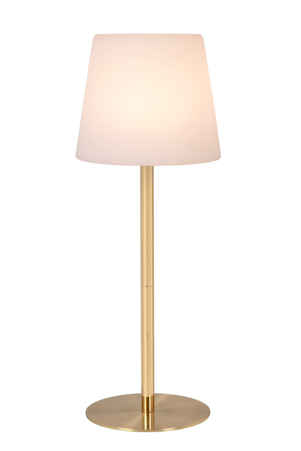 Lucide TYON - Oplaadbare Tafellamp Binnen/Buiten - Accu/Batterij - Ø 15 cm - LED Dimb. - 1x2W 2700K - IP65 - Mat Goud / Messing