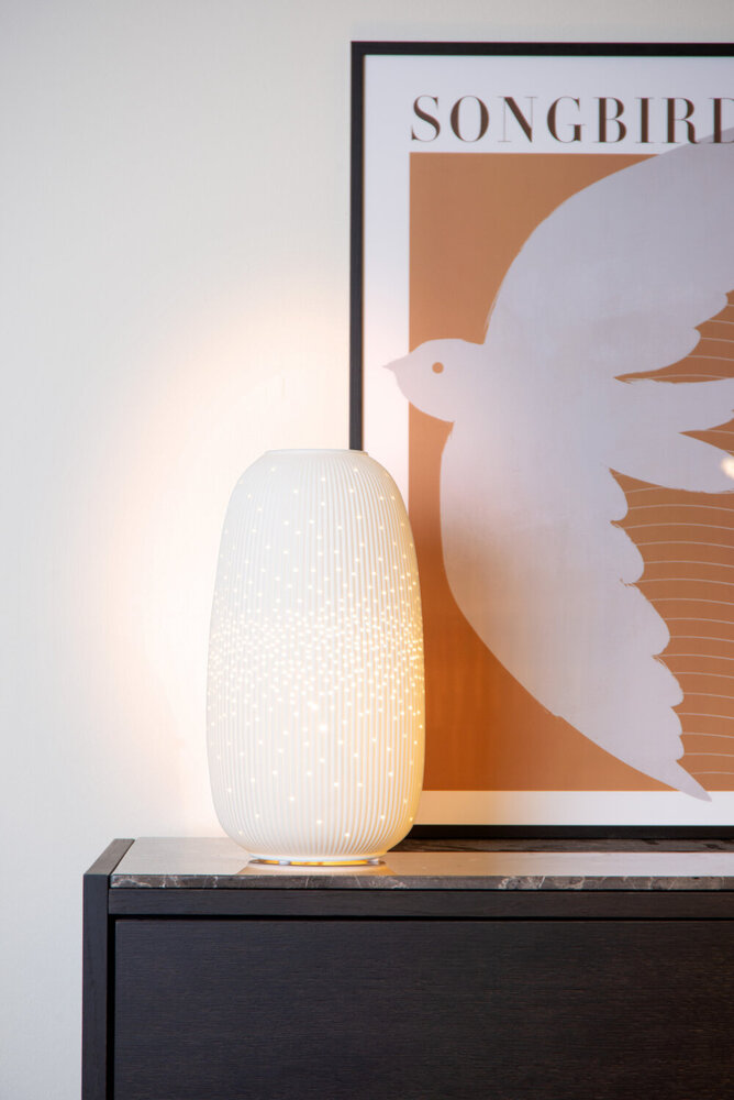 Lucide FLORES - Tafellamp - Ø 17,5 cm - 1xE14 - Wit