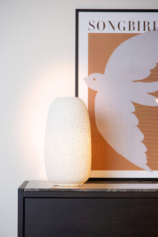 Lucide FLORES - Tafellamp - Ø 17,5 cm - 1xE14 - Wit