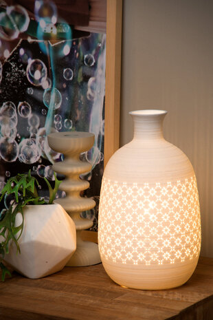 Lucide TIESSE - Tafellamp - Ø 15,4 cm - 1xE14 - Wit Lucide TIESSE - Tafellamp - Ø 15,4 cm - 1xE14 - Wit