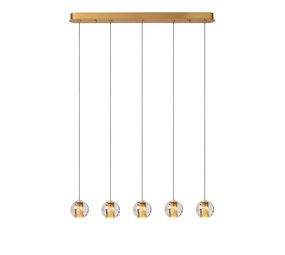 Lucide DILENKO - Hanglamp - LED Dimb. - 5x3,5W 2700K - Mat Goud / Messing Lucide DILENKO - Hanglamp - LED Dimb. - 5x3,5W 2700K - Mat Goud / Messing