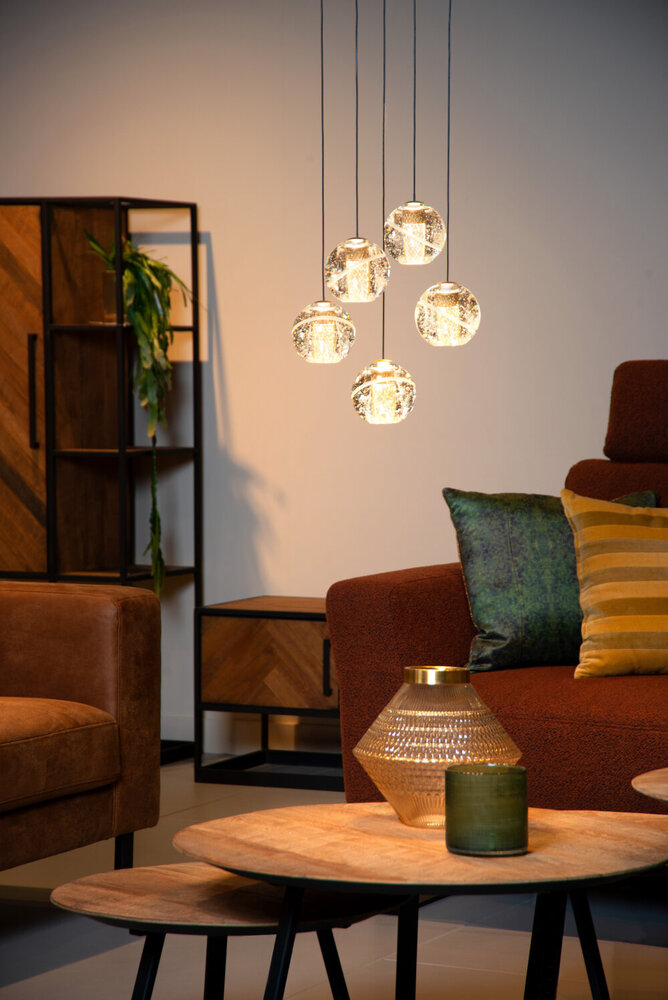 Lucide DILENKO - Hanglamp - Ø 31 cm - LED Dimb. - 5x3,5W 2700K - Mat Goud / Messing Lucide DILENKO - Hanglamp - Ø 31 cm - LED Dimb. - 5x3,5W 2700K - Mat Goud / Messing