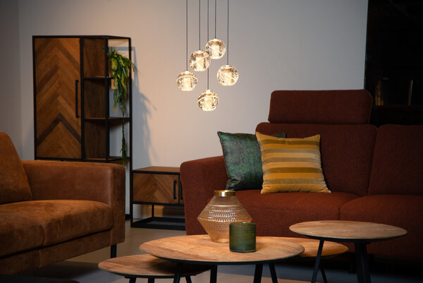 Lucide DILENKO - Hanglamp - Ø 31 cm - LED Dimb. - 5x3,5W 2700K - Mat Goud / Messing Lucide DILENKO - Hanglamp - Ø 31 cm - LED Dimb. - 5x3,5W 2700K - Mat Goud / Messing