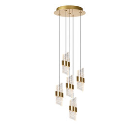 Lucide KLIGANDE - Hanglamp - Ø 30 cm - LED Dimb. - 5x8W 2700K - Mat Goud / Messing Lucide KLIGANDE - Hanglamp - Ø 30 cm - LED Dimb. - 5x8W 2700K - Mat Goud / Messing