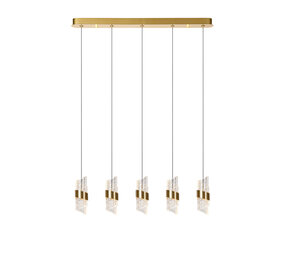 Lucide KLIGANDE - Hanglamp - LED Dimb. - 5x7,8W 2700K - Mat Goud / Messing Lucide KLIGANDE - Hanglamp - LED Dimb. - 5x7,8W 2700K - Mat Goud / Messing
